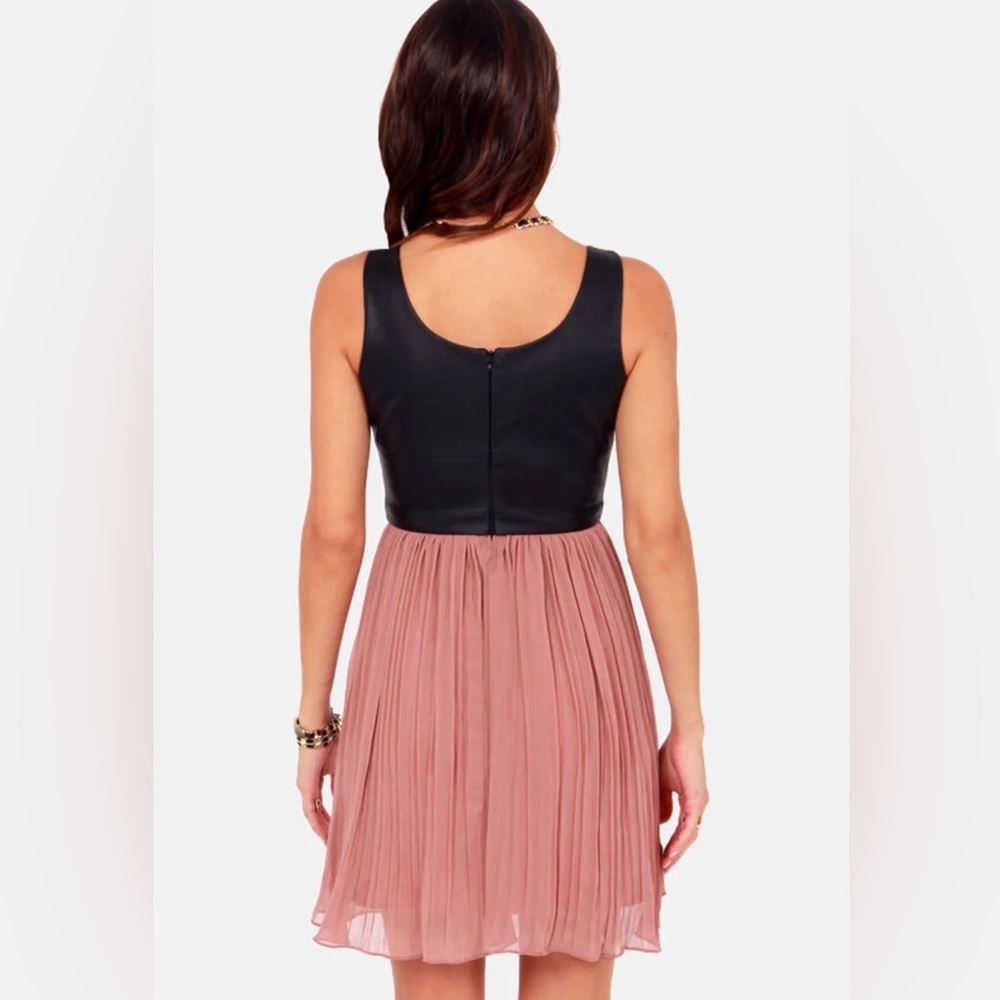 Jack by BB Dakota Faux Leather and Chiffon Dress Size 2. - Picture 3 of 8